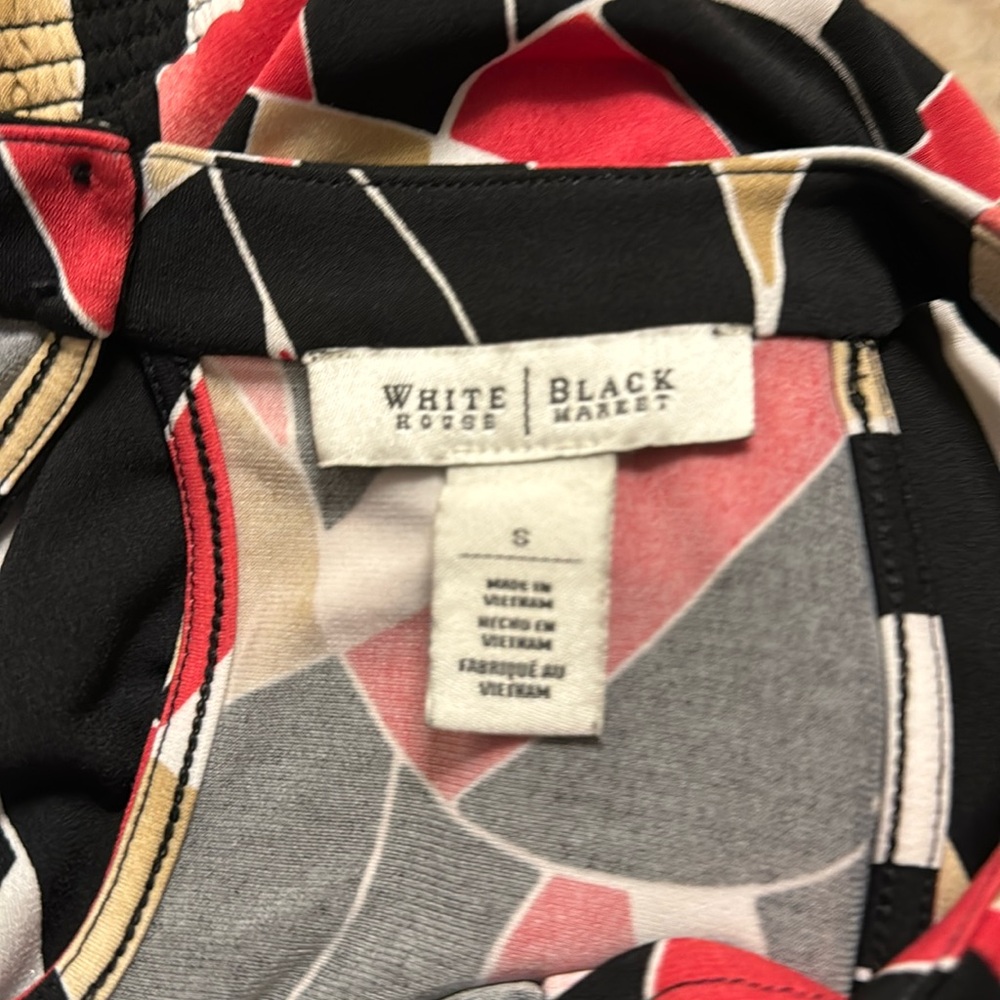 White House Black Market sleeveless color block blouse - Picture 7 of 7